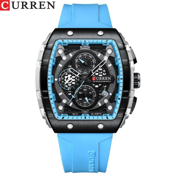 Curren Black Blue Two Tone Rubber